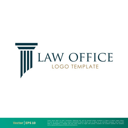 Pillar Greek, Column Law Office, Law Firm, Attorney Icon Vector Logo Template Illustration Design. Vector EPS 10.のイラスト素材