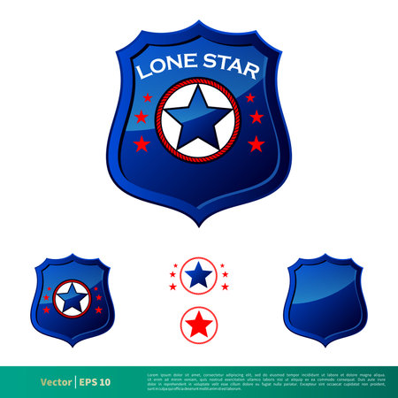 Badge Star Police Department Icon Vector Logo Template Illustration Design. Vector EPS 10.のイラスト素材