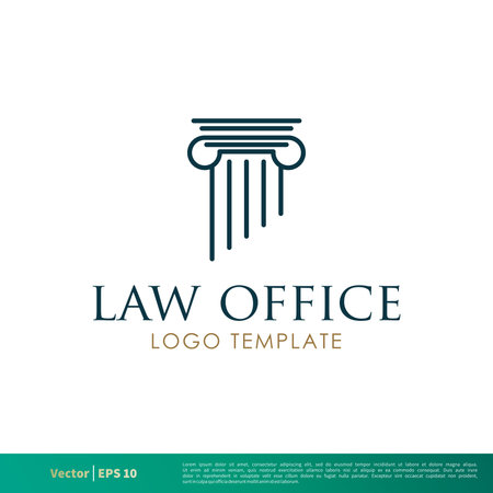 Pillar Greek, Column Law Office, Law Firm, Attorney Icon Vector Logo Template Illustration Design. Vector EPS 10.のイラスト素材