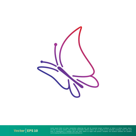 Butterfly Line art Icon Vector Logo Template Illustration Design. Vector EPS 10.のイラスト素材