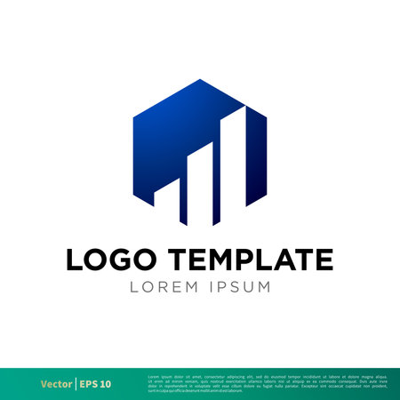 Stock Chart Hexagon Icon Vector Logo Template Illustration Design. Vector EPS 10.のイラスト素材