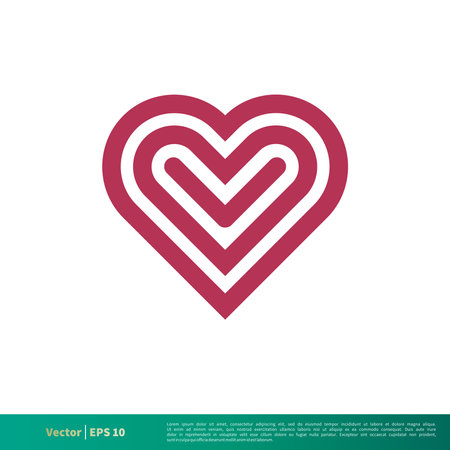 Love Heart Icon Vector Logo Template Illustration EPS 10のイラスト素材