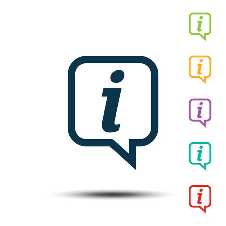 Set Information Square Icon Vector Logo Templateのイラスト素材