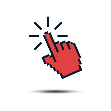 Cursor Pointer Icon Template. Click Finger Pixel Illustration Design.のイラスト素材