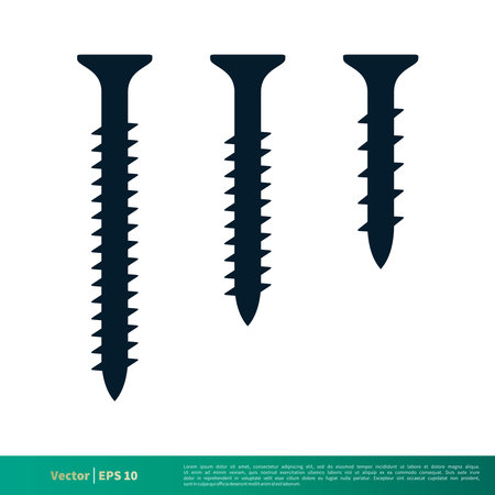 Set Screw Icon Vector Logo Template Illustration Design EPS 10.のイラスト素材