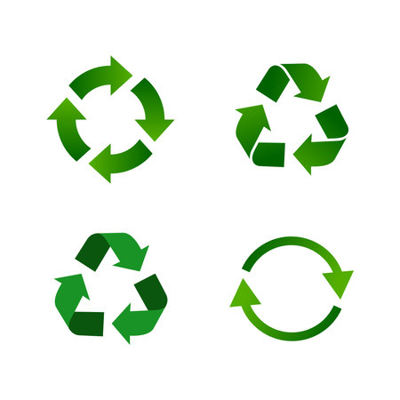 Set Recycle Recycling Icon Vector Logo Template Illustration Design EPS 10.のイラスト素材