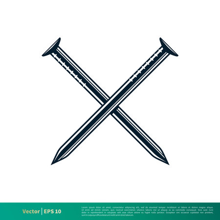 Nails Carpentry Icon Vector Logo Template Illustration Design EPS 10.のイラスト素材