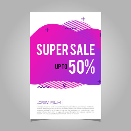 Super Sale Liquid Purple Color Background Banner Vector Template illustration design EPS 10のイラスト素材