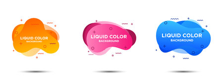 Set modern abstract geometric liquid banner flat illustration design EPS 10のイラスト素材