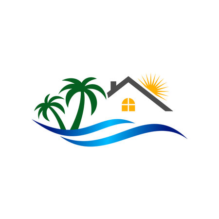 Real Estate and Beach Logo Templateのイラスト素材