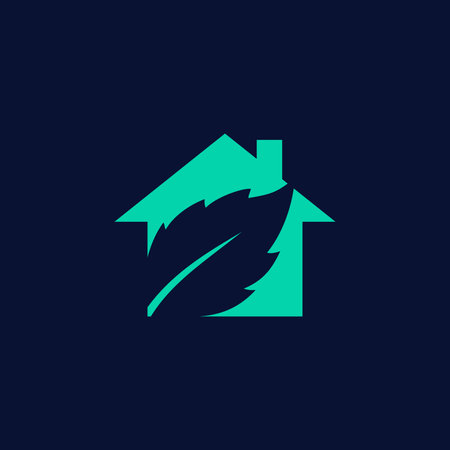 Leaf House Shape Icon Vector Logo Templateのイラスト素材