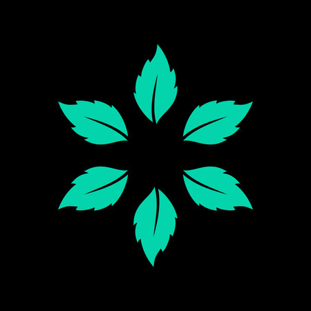 Mint Leaf Icon Vector Logo Templateのイラスト素材