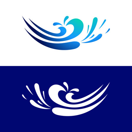 Water Wave Splash Beach Icon Vector Logo Templateのイラスト素材