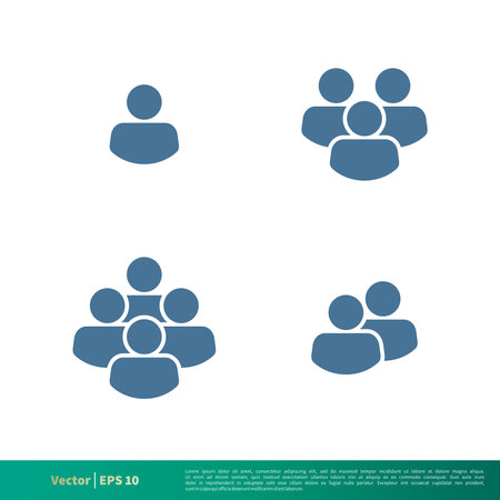 Set Human Shape, People, Crowd icon Vector Logo Template Illustration Design. Editable Vector EPS 10.のイラスト素材
