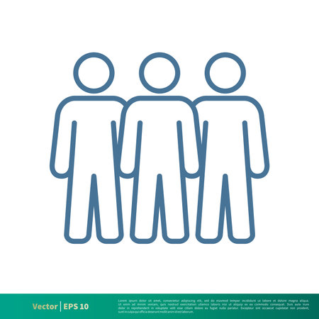 Human Shape, People, Crowd icon Vector Logo Template Illustration Design. Editable Vector EPS 10.のイラスト素材