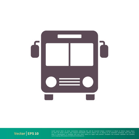 Bus, Transportation Icon Vector Logo Template Illustration Design. Editable Vector EPS 10.のイラスト素材