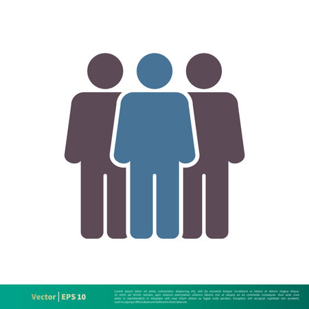 Human Shape, People, Crowd icon Vector Logo Template Illustration Design. Editable Vector EPS 10.のイラスト素材