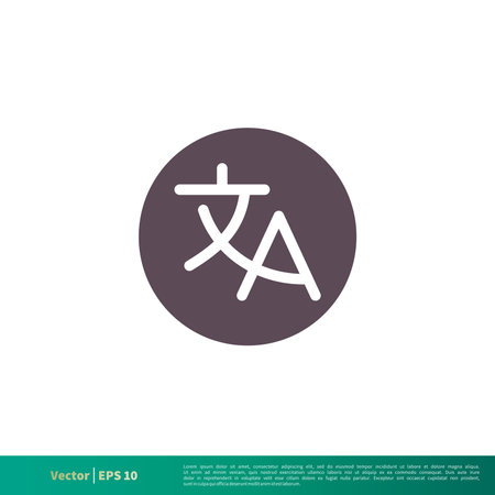 Translation, Translator Icon Vector Logo Template Illustration Design. Editable Vector EPS 10.のイラスト素材