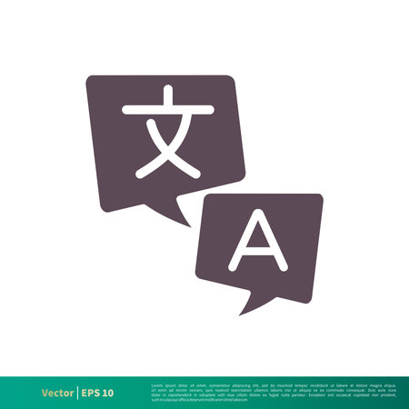 Translation, Translator Icon Vector Logo Template Illustration Design. Editable Vector EPS 10.のイラスト素材