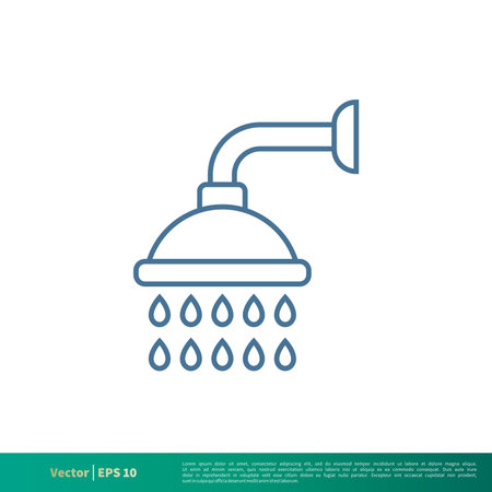 Shower Icon Vector Logo Template Illustration Design. Editable Vector EPS 10.のイラスト素材