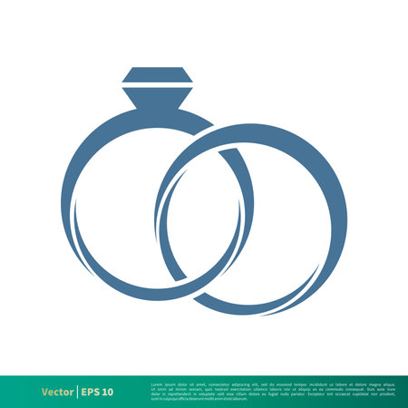 Wedding Rings Icon Vector Logo Template Illustration Design. Editable Vector EPS 10.のイラスト素材