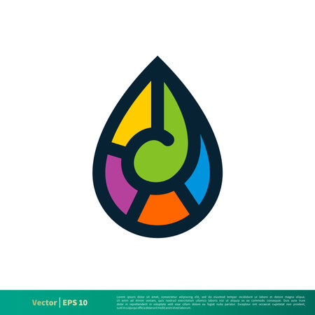 Drop Water Ornamental Icon Vector Logo Template Illustration Design. Editable Vector EPS 10.のイラスト素材