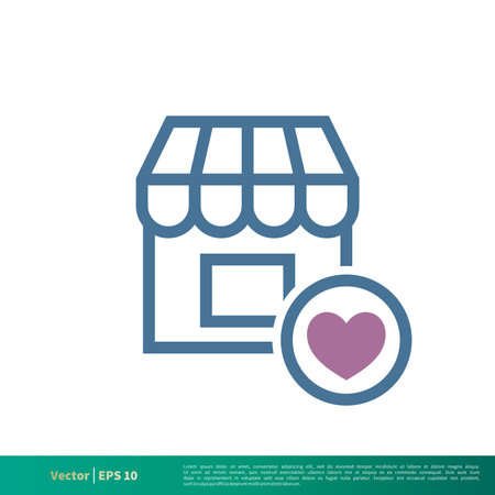Love Shop, Store Icon Vector Logo Template Illustration Design. Editable Vector EPS 10.のイラスト素材