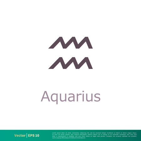 Aquarius - Zodiac Sign Icon Vector Logo Template Illustration Design. Editable Vector EPS 10.のイラスト素材