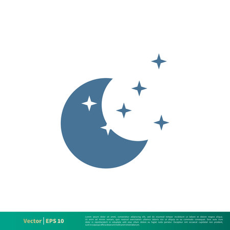 Moon and Star Icon Vector Logo Template Illustration Design. Editable Vector EPS 10.のイラスト素材