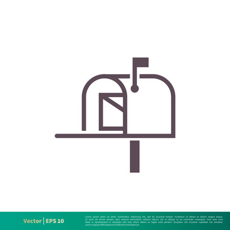Mailbox Icon Vector Logo Template Illustration Design. Editable Vector EPS 10.のイラスト素材