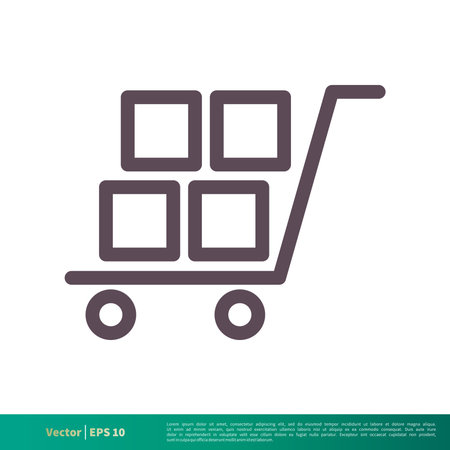 Cargo Cart Icon Vector Logo Template Illustration Design. Editable Vector EPS 10.のイラスト素材