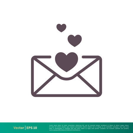Love Letter Icon Vector Logo Template Illustration Design. Editable Vector EPS 10.のイラスト素材