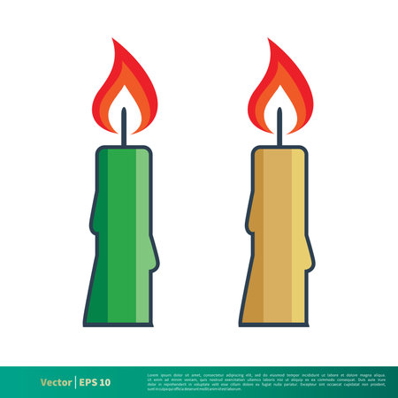 Candle Flame Fire Icon Vector Logo Template Illustration Design. Editable Vector EPS 10.のイラスト素材