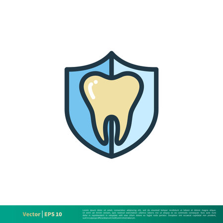 Dentist, Dental Care Protection Icon Vector Logo Template Illustration Design. Editable Vector EPS 10.のイラスト素材