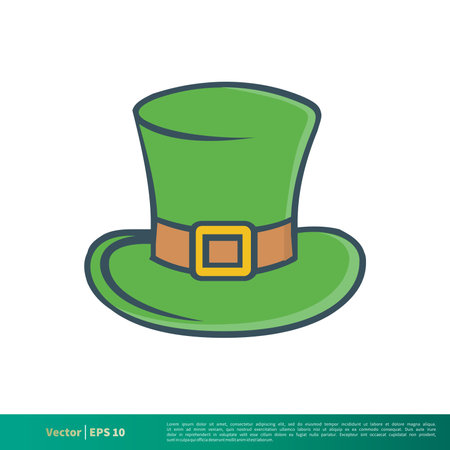 Green Hat St. Patrick Day Icon Vector Logo Template Illustration Design. Editable Vector EPS 10.のイラスト素材