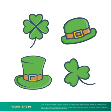 St. Patrick Day Set Icon Vector Logo Template Illustration Design. Editable Vector EPS 10.のイラスト素材