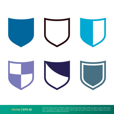 Set Colorful Shield Icon Vector Logo Template Illustration Design. Editable Vector EPS 10.のイラスト素材