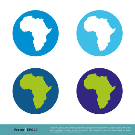 Africa map in Circle Globe Icon Vector Logo Template Illustration Design. Vector EPS 10.のイラスト素材