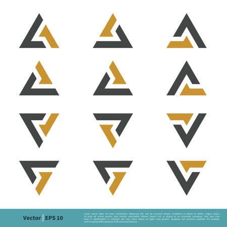 A and V Letter Set Icon Vector Logo Template Illustration Design. Vector EPS 10.のイラスト素材