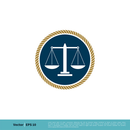 Scale of Justice Icon Vector Logo Template Illustration Design. Vector EPS 10.のイラスト素材