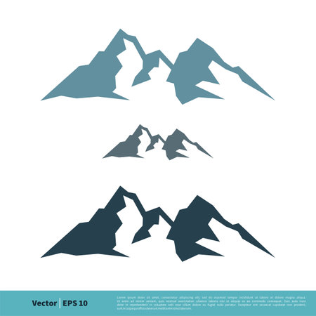 Stone / Rock Mountain Icon Vector Logo Template Illustration Design. Vector EPS 10.のイラスト素材