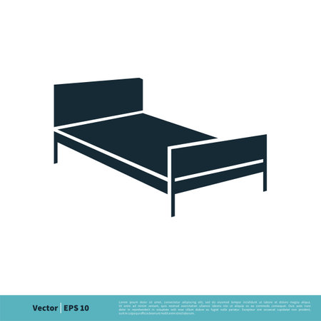 Bed Icon Vector Logo Template Illustration Design. Vector EPS 10.のイラスト素材