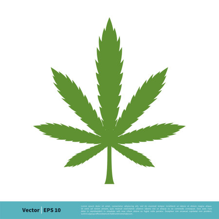 Hemp Leaf, Marijuana, Ganja Icon Vector Logo Template Illustration Design. Vector EPS 10.のイラスト素材