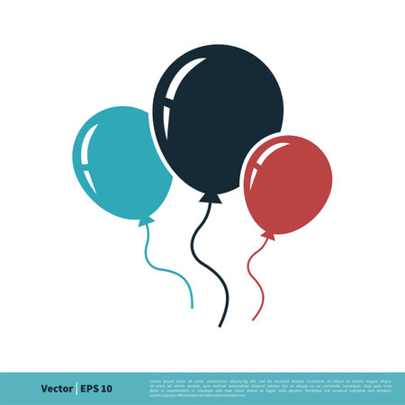 Balloon Icon Vector Logo Template Illustration Design. Vector EPS 10.のイラスト素材
