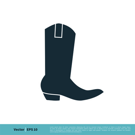 Cowboy Boot Icon Vector Logo Template Illustration Design. Vector EPS 10.のイラスト素材