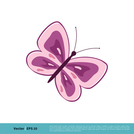 Butterfly Icon Vector Logo Template Illustration Design. Vector EPS 10.のイラスト素材