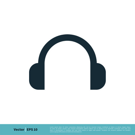 Earphone, Headset, Headphone Icon Vector Logo Template Illustration Design. Vector EPS 10.のイラスト素材