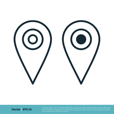 Point Map, Pin Locate Icon Vector Logo Template Illustration Design. Vector EPS 10.のイラスト素材