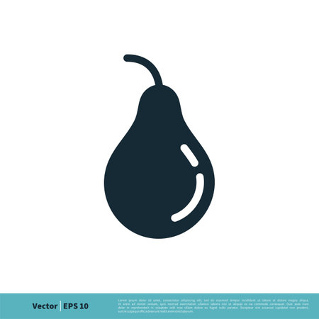 Pear Fruit Icon Vector Logo Template Illustration Design. Vector EPS 10.のイラスト素材