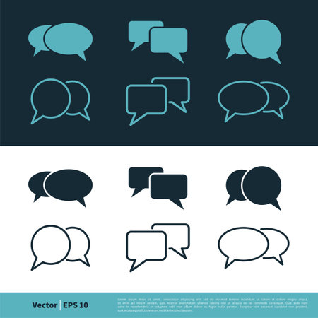 Set Speech Bubble Icon Vector Logo Template Illustration Design. Vector EPS 10.のイラスト素材